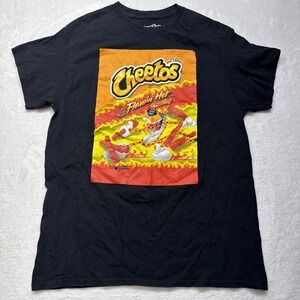 Woman's Flaming Hot Cheetos Chester T-shirt Medium Black Top Woman's Med Cheeto